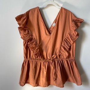 ASOS Terracotta Ruffle Top